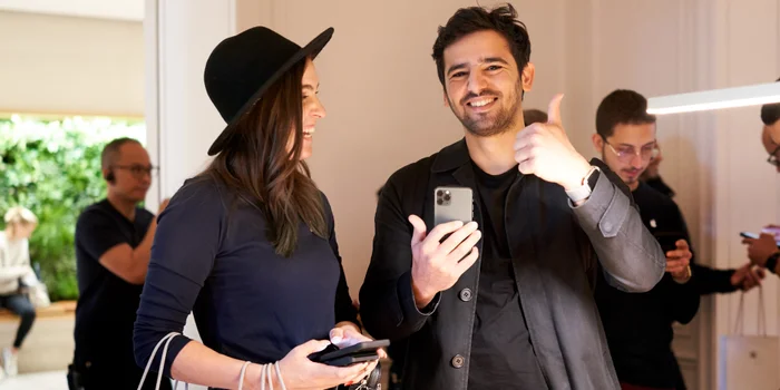 A happy iPhone owner