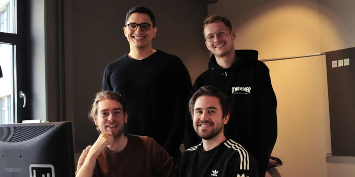 The Toukana team: Back from left: Sandro Heuberger and Luca Langenberg. Front from left: Zwi Zausch and Timo Falcke.