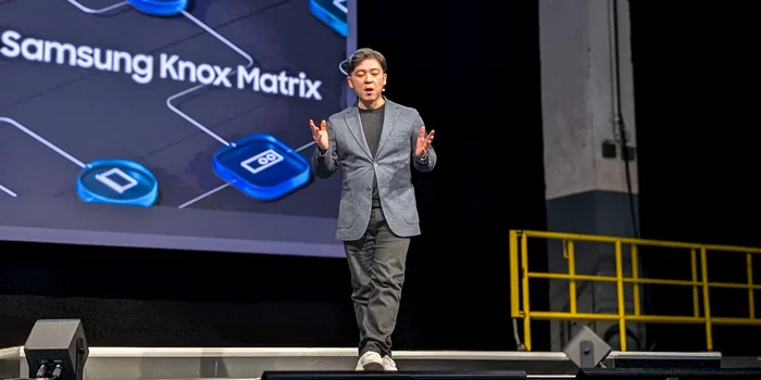 Charlie Chulho Bae während der «World of Samsung»-Präsentation / Foto: Luca Fontana